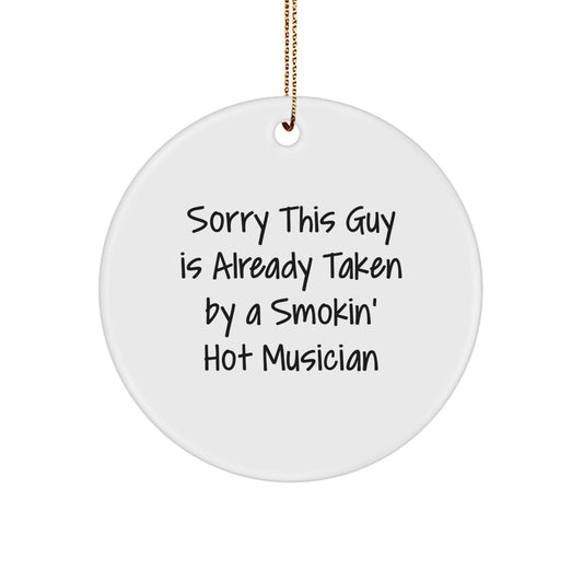 Funny Musician Gifts for Him, Circle Ornament with Inspirational Quote, Gifts from Friends, Perfect Christmas Unique Gifts for Music Lovers, Durable MDF, High-Gloss Finish - Image 1