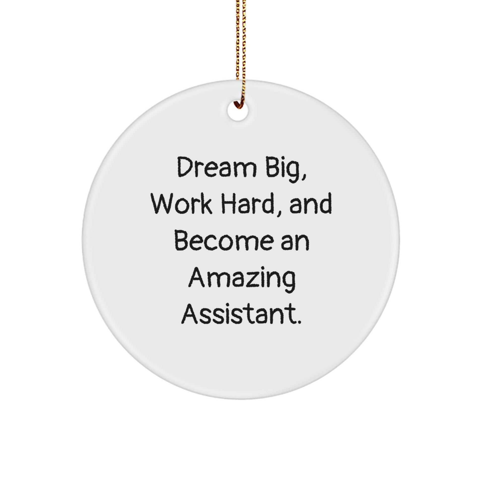Dream Big, Work Hard, Amazing Assistant Circle Ornament Gifts from Men to Friends, Coworkers, Family, and More - Image 1