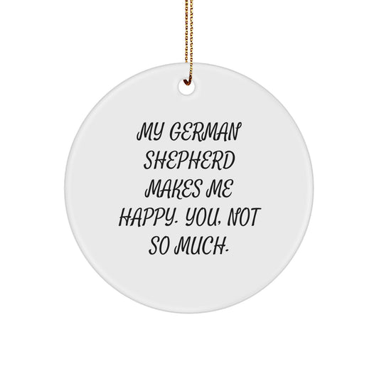 Funny German Shepherd Dog Gifts from Friends for Christmas Circle Ornament - Image 1