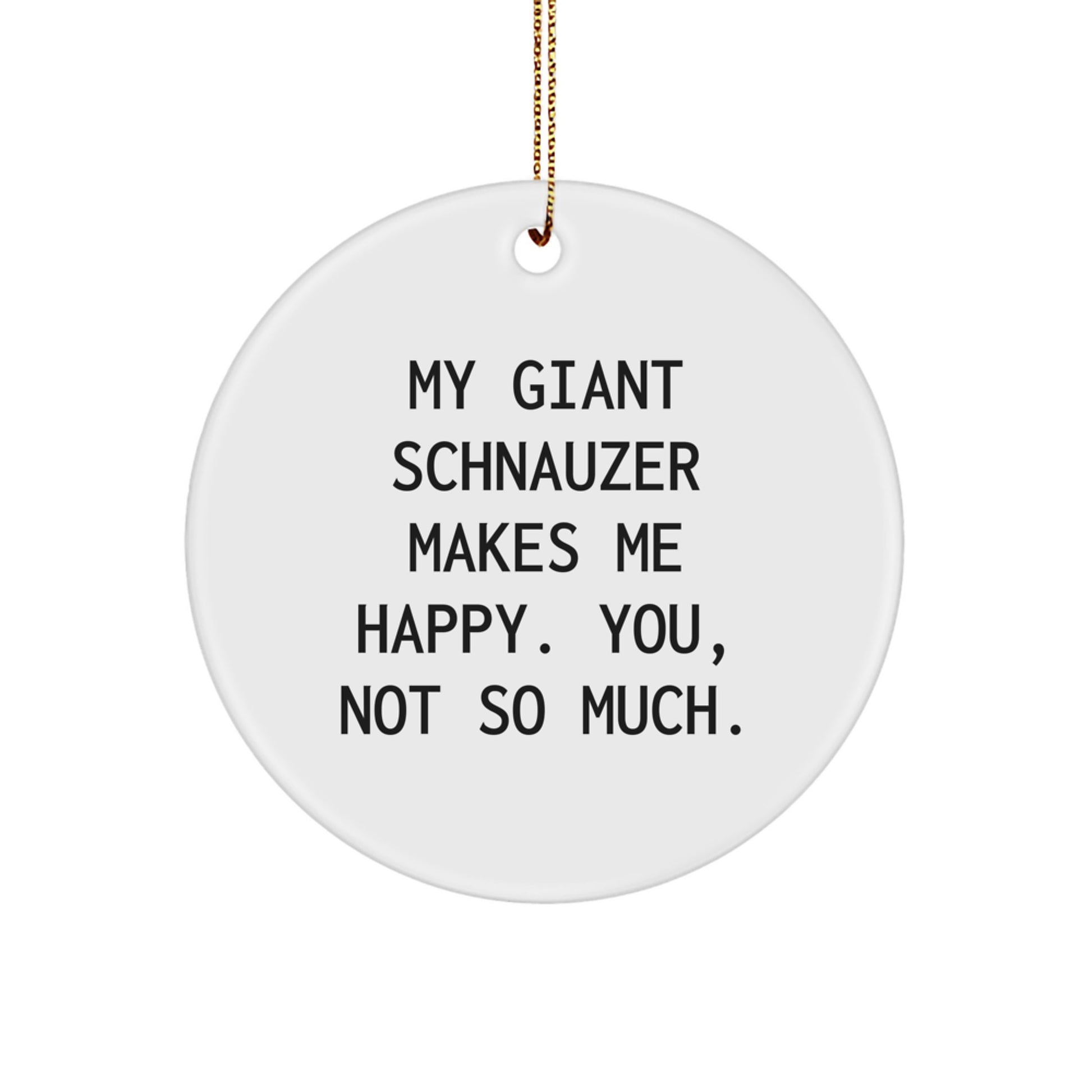 Giant Schnauzer Dog Lover Gifts from Friends for Men, Funny Circle Ornament, Christmas Unique Gifts for Her - Image 1