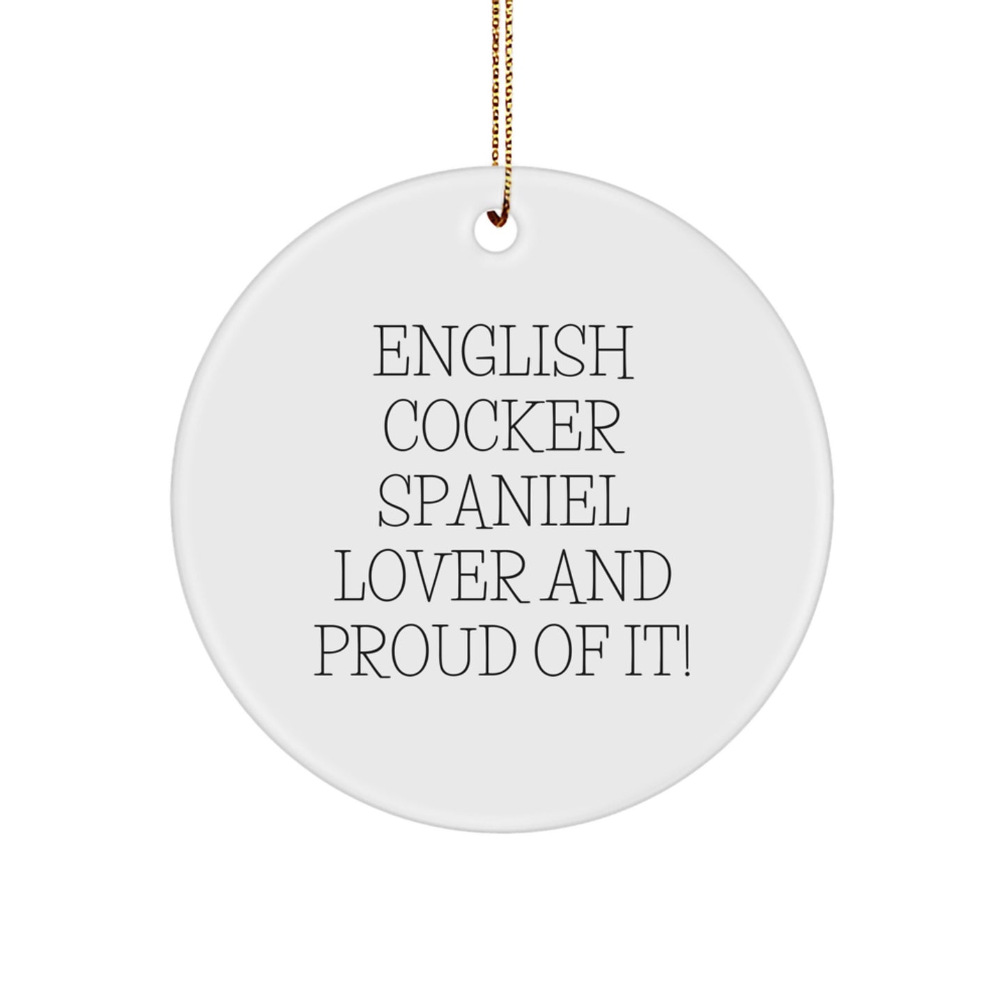 English Cocker Spaniel Dog Lover Gifts, Circle Ornament, Christmas Unique Presents from Friends, Family, or Coworkers for English Cocker Spaniel Dog Enthusiasts - Image 1