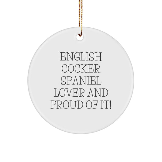 English Cocker Spaniel Dog Lover Gifts, Circle Ornament, Christmas Unique Presents from Friends, Family, or Coworkers for English Cocker Spaniel Dog Enthusiasts - Image 1