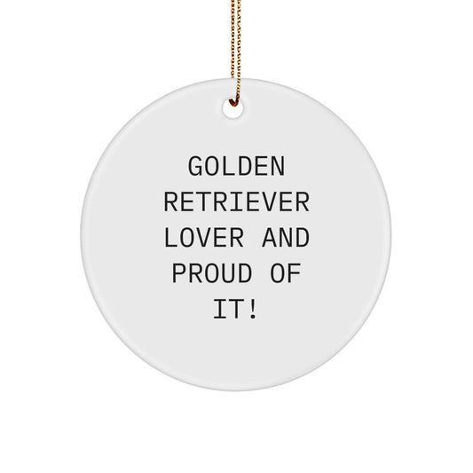 Golden Retriever Dog Lover Gifts from Friends, Family, and Coworkers - Funny Circle Ornament for Men and Women - Image 1