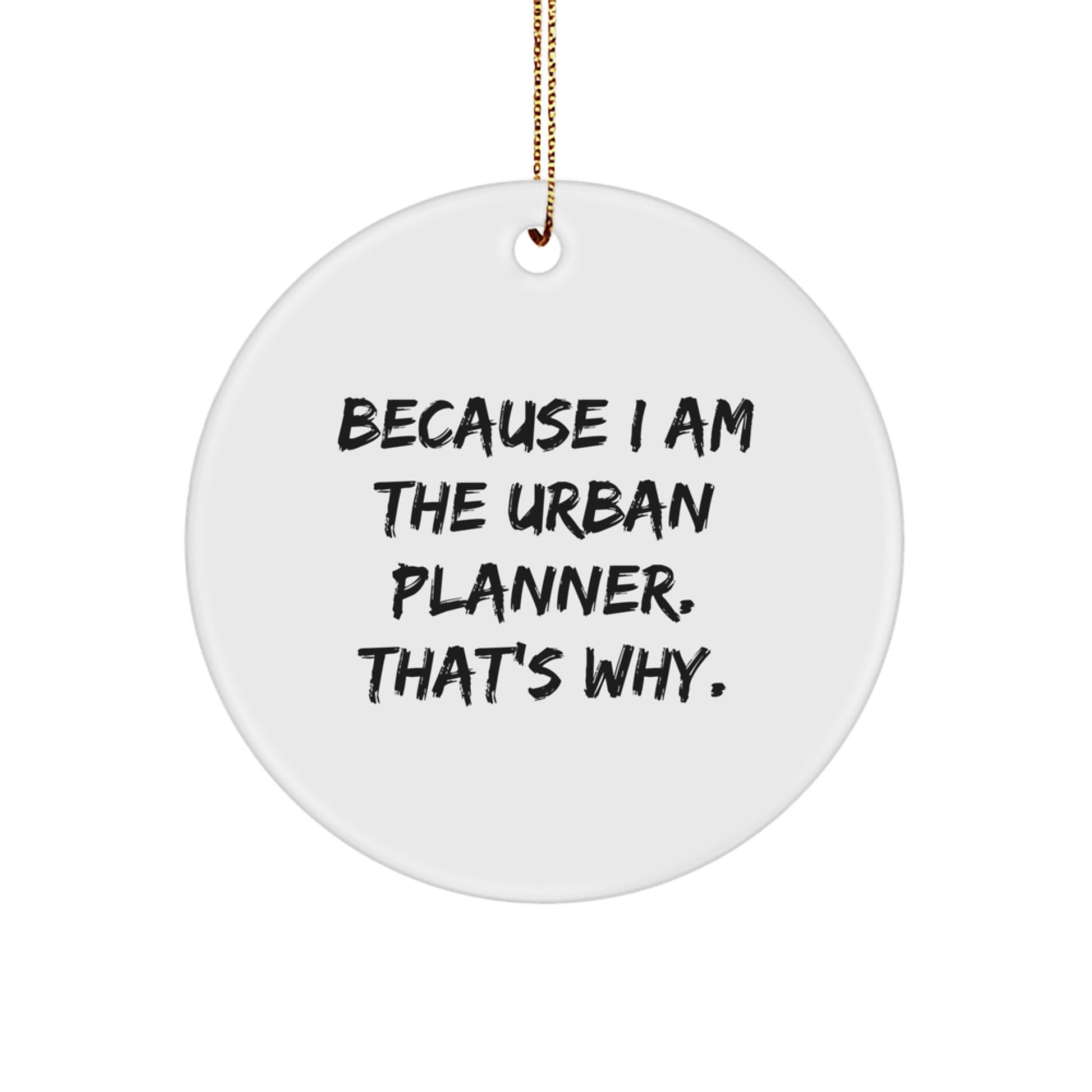 Urban Planner Gifts from Friends, Gifts for Urban Planners - Because I Am The Urban Planner. That's Why. - Circle Ornament - Image 1