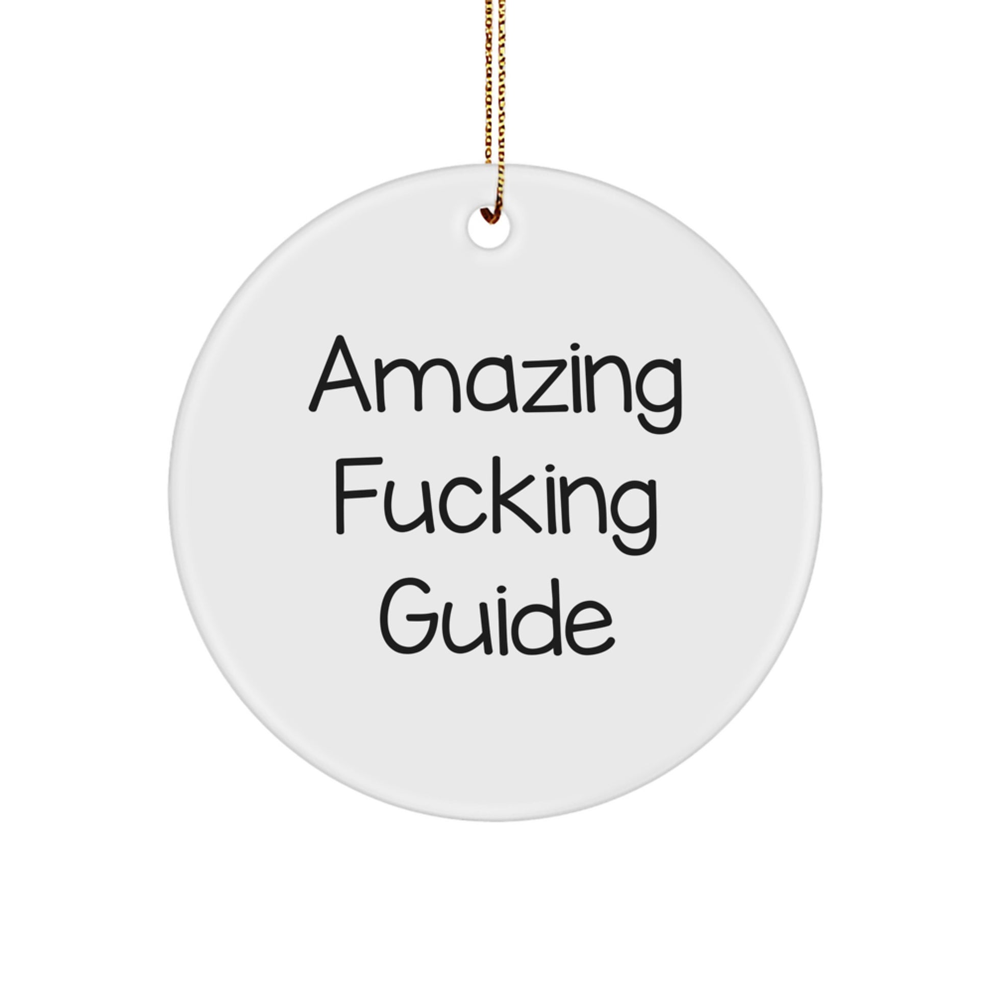 Funny Guide Circle Ornament Gifts from Men to Friends, Amazing F--king Guide for Guide Enthusiasts, Christmas Unique Presents - Image 1