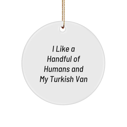 Funny Turkish Van Cat Lover Gifts from Friends - Circle Ornament for Christmas - Image 1