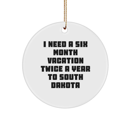 South Dakota Enthusiasts' Delight, Funny Quote Gifts for Men, Women, Friends, Coworkers, Family, Christmas Unique Ornaments - Image 1