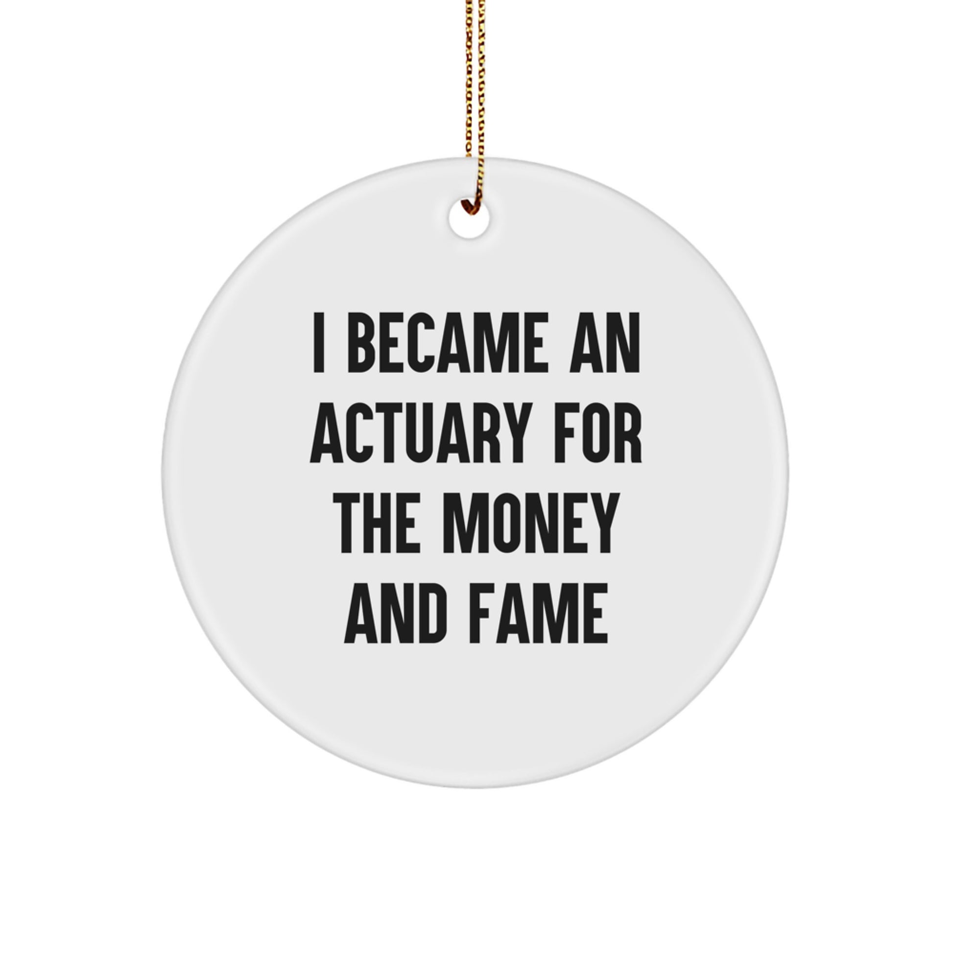 Actuary Gifts for Him, Funny Quote Circle Ornament from Friends at Christmas, Unique Actuary Decor - Image 1