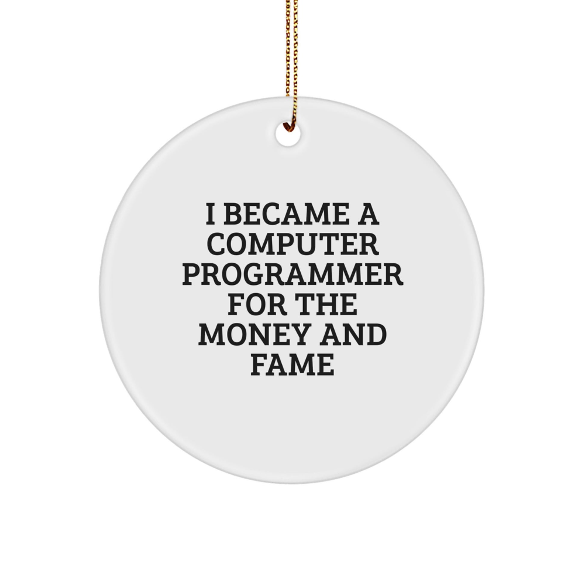 Funny Computer Programmer Gifts for Him from Friends, Unique Circle Ornament for Christmas - Image 1
