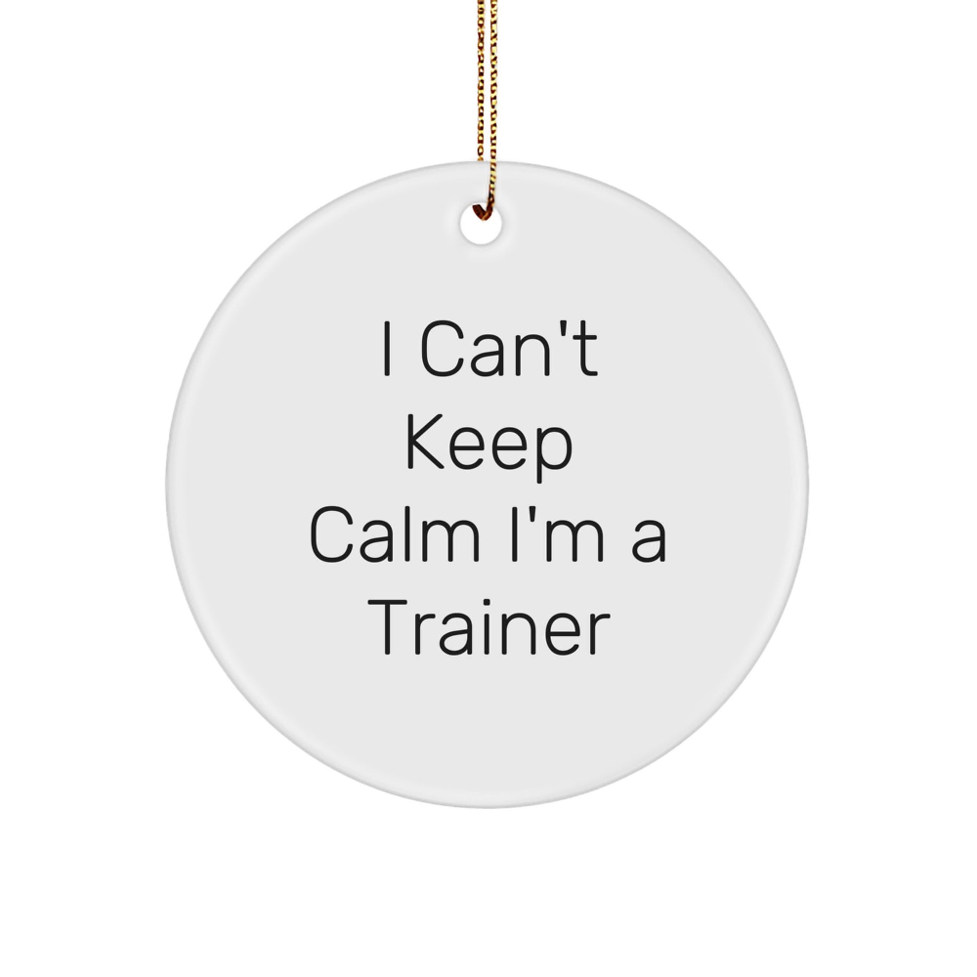 Funny Trainer Gifts from Friends - 'I Can't Keep Calm I'm A Trainer' Circle Ornament, Trainer Decor for Men and Women, Christmas Unique Gifts - Image 1