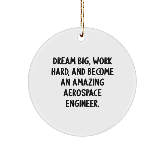 Aerospace Engineer Gifts from Friends - Inspirational Circle Ornament for Christmas, 'Dream Big, Work Hard, And Become An Amazing' - Image 1