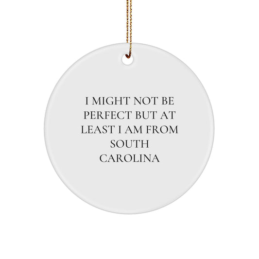 South Carolina Gifts, Funny Quotes, Circle Ornament, Gifts from South Carolina for Family, Friends, or Coworkers, Christmas Unique Gifts - Image 1