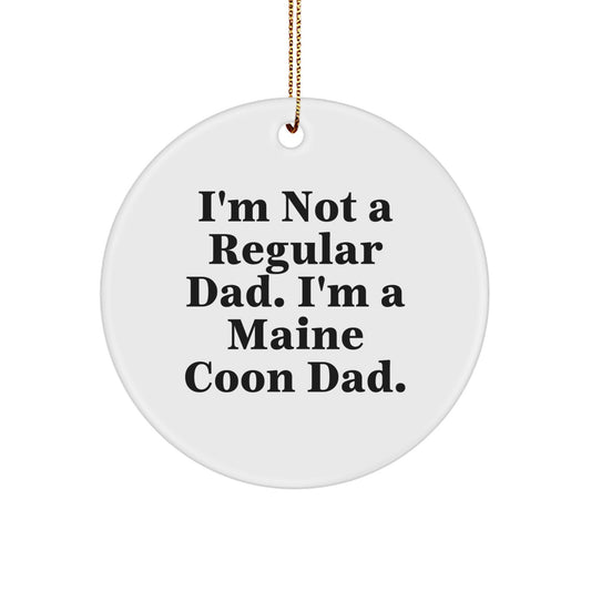 Funny Maine Coon Cat Dad Gifts from Friends, Maine Coon Cat Lovers, and Family for Christmas Unique Circle Ornaments - Image 1