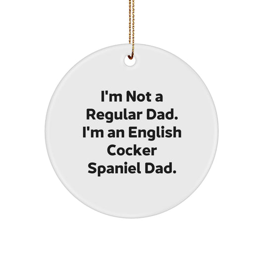 English Cocker Spaniel Dad Circle Ornament, Funny Gift for English Cocker Spaniel Dog, Christmas Unique Gifts from Friends, Family - Image 1