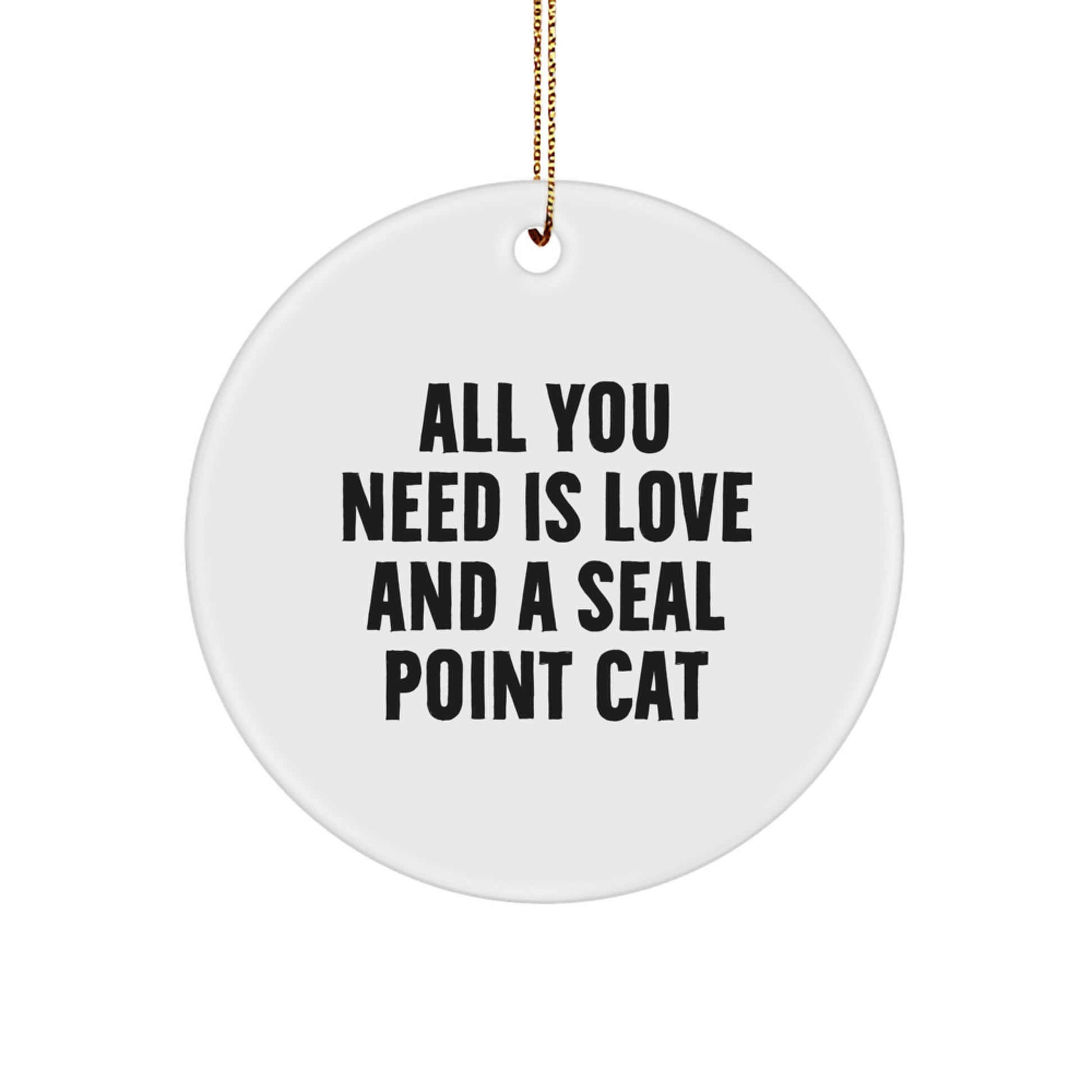 Seal Point Cat Love Circle Ornament, Gifts from Family, Friends, or Coworkers for Seal Point Cat Lovers, Christmas Unique Gifts - Image 1