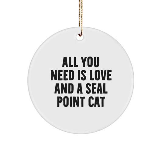 Seal Point Cat Love Circle Ornament, Gifts from Family, Friends, or Coworkers for Seal Point Cat Lovers, Christmas Unique Gifts - Image 1