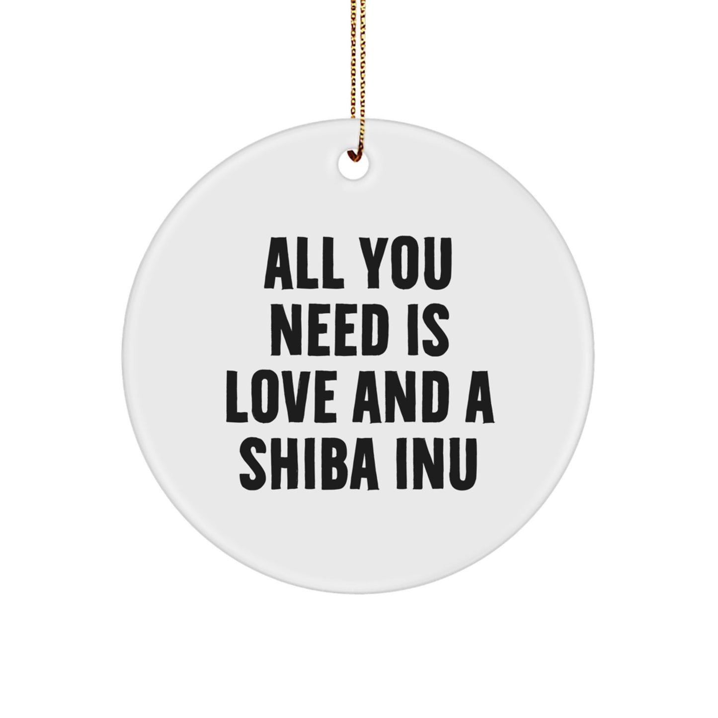 Shiba Inu Dog Lovers' Delight, Circle Ornament with Inspirational Quote, Gifts from Family, Friends, or Coworkers, for Christmas Unique Gifts - Image 1
