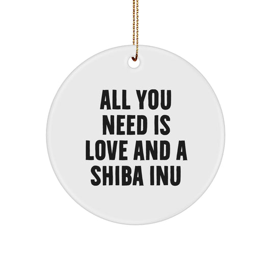 Shiba Inu Dog Lovers' Delight, Circle Ornament with Inspirational Quote, Gifts from Family, Friends, or Coworkers, for Christmas Unique Gifts - Image 1