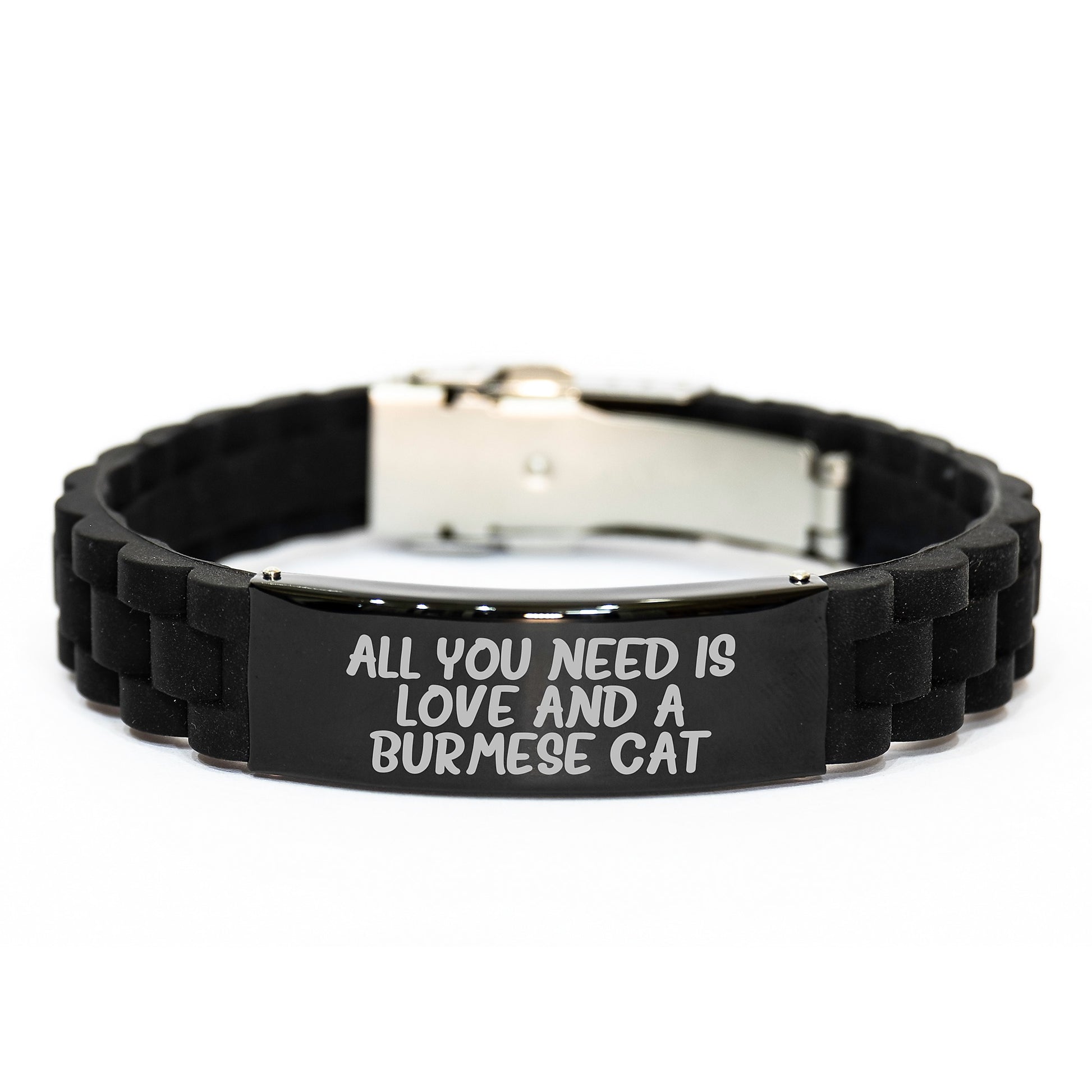 Funny Burmese Cat Gifts for Men or Women, All You Need Is Love And A Burmese Cat Glide lock Clasp Birthday Presents from Family Friends Coworkers - Image 1