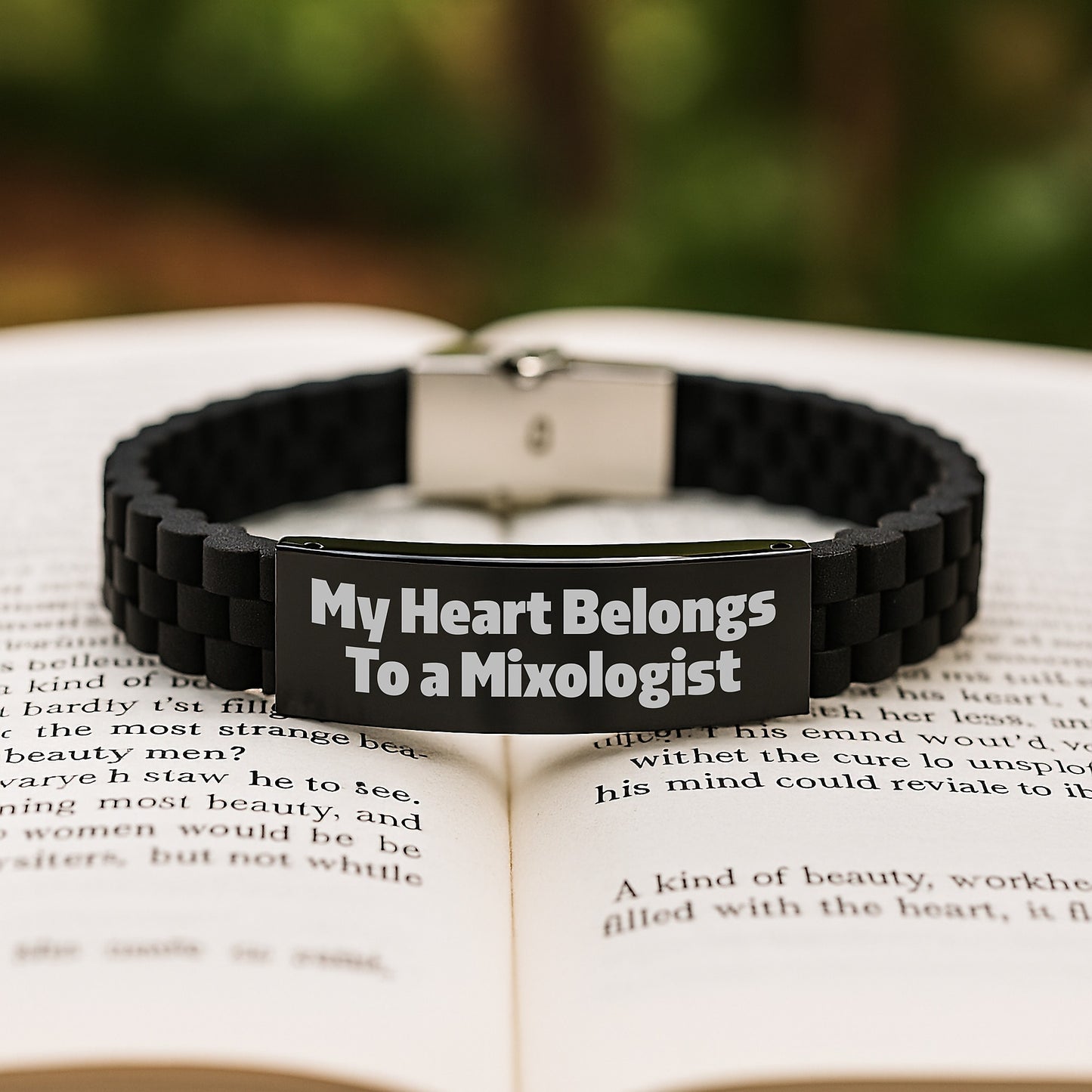 Funny Mixologist Gifts from Friends - My Heart Belongs To A Mixologist, Glide lock Clasp Bracelet for Graduation - Image 2