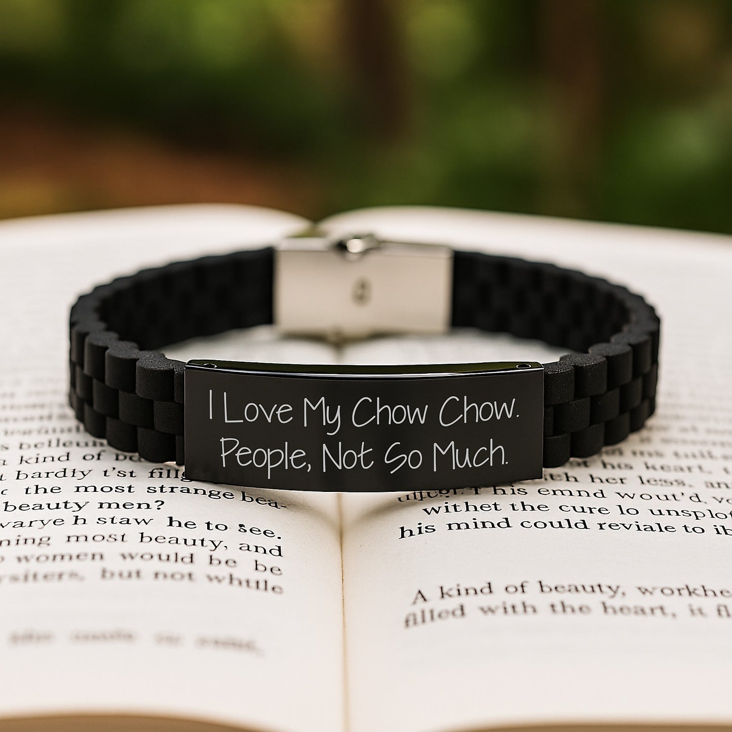 Chow Chow Dog Lovers' Humorous Gifts for Graduation, I Love My Chow Chow. People, Not So Much. - Glide lock Clasp Bracelet from Friends, Family, Coworkers - Image 2