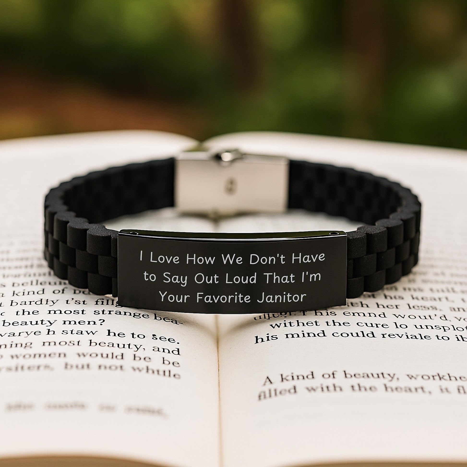 Funny Janitor Gifts, Glide lock Clasp Bracelet, I Love How We Don't Have To Say Out Loud That I'm Your Favorite Janitor, Graduation Unique Gifts from Men to Janitors - Image 2