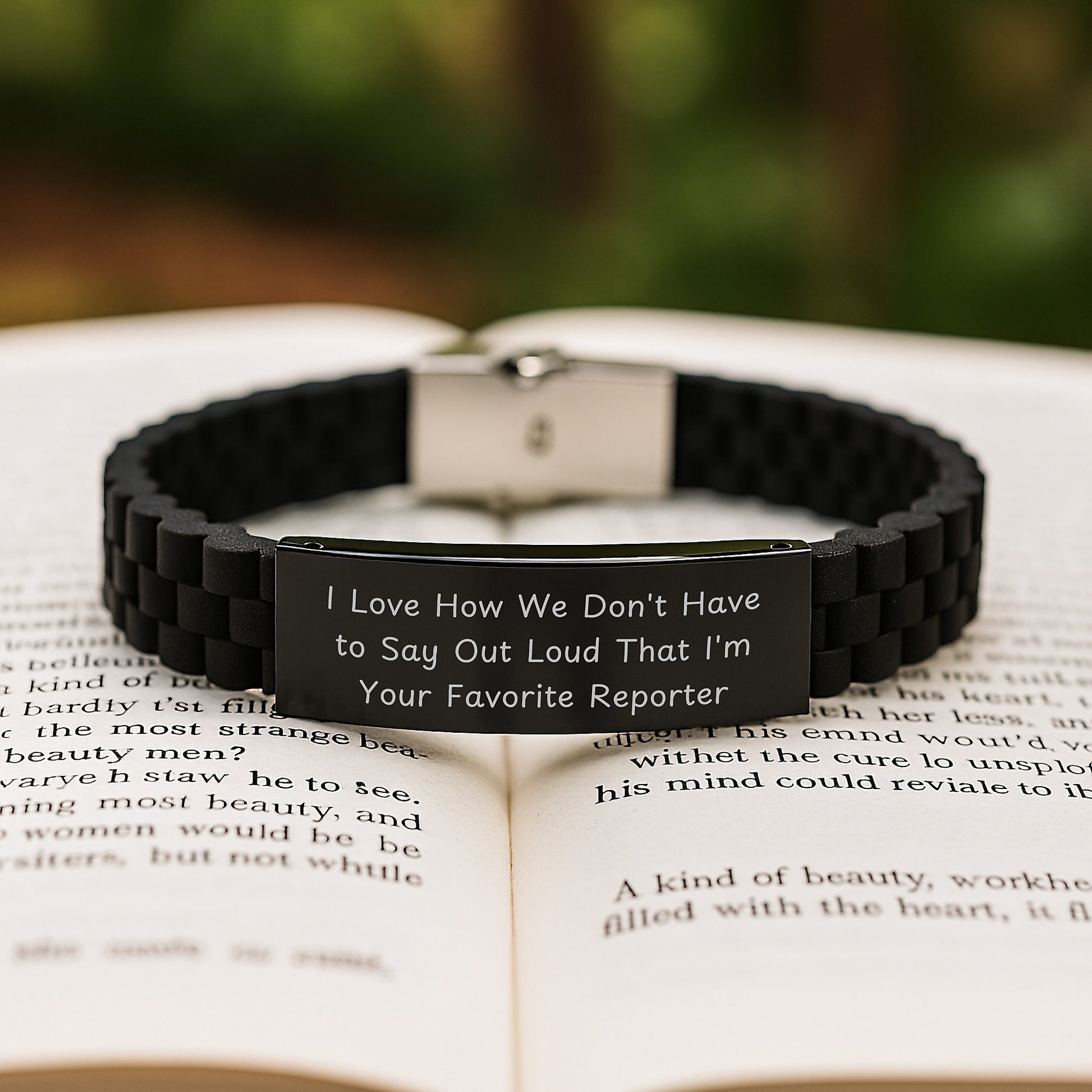 Funny Reporter Gifts from Friends and Family - I Love How We Don't Have To Say Out Loud That I'm Your Favorite Reporter, Glide lock Clasp Bracelet for Reporter, Graduation Unique Gifts - Image 2