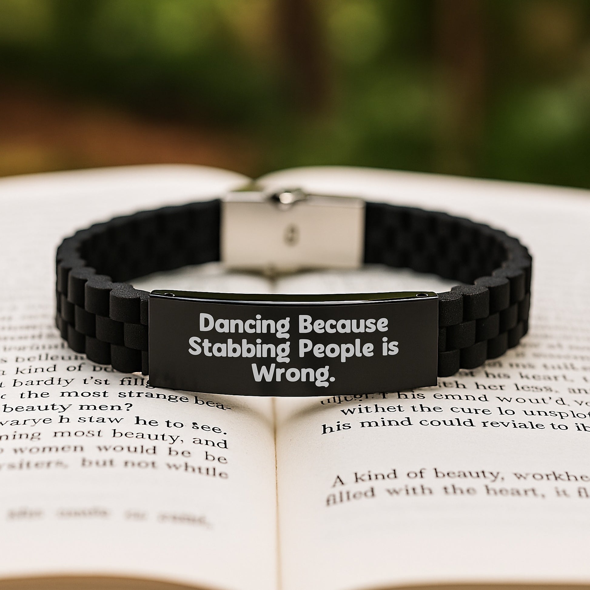 Funny Dancing Gifts for Her, Unique Glide lock Clasp Bracelet, Dancing Because Stabbing People Is Wrong., Gifts from Women to Friends, Perfect for Graduation - Image 2