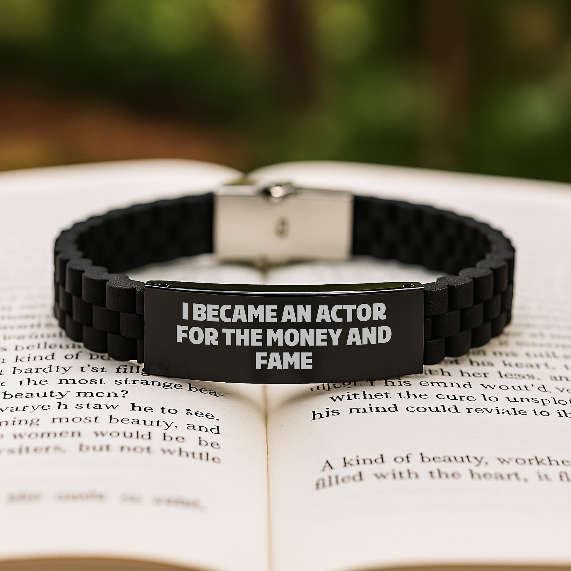 Actor Gifts for Men, Inspirational Quote Glide lock Clasp Bracelet from Friends, Adjustable Silicone and Stainless Steel, Unique Graduation Gifts from Family - Image 2