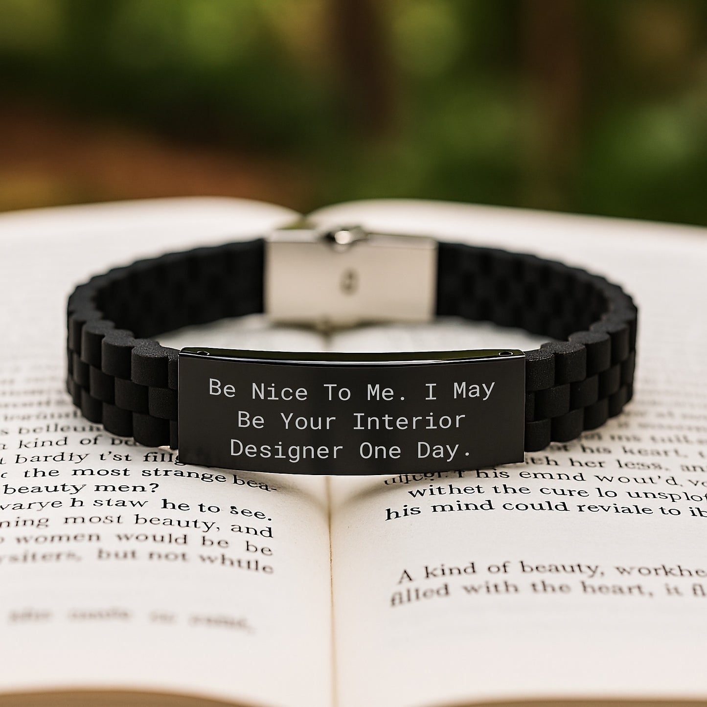 Funny Inspirational Gifts from Friends to Interior Designer Graduation Glide lock Clasp Bracelet Be Nice To Me I May Be Your Interior Designer One Day. - Image 2
