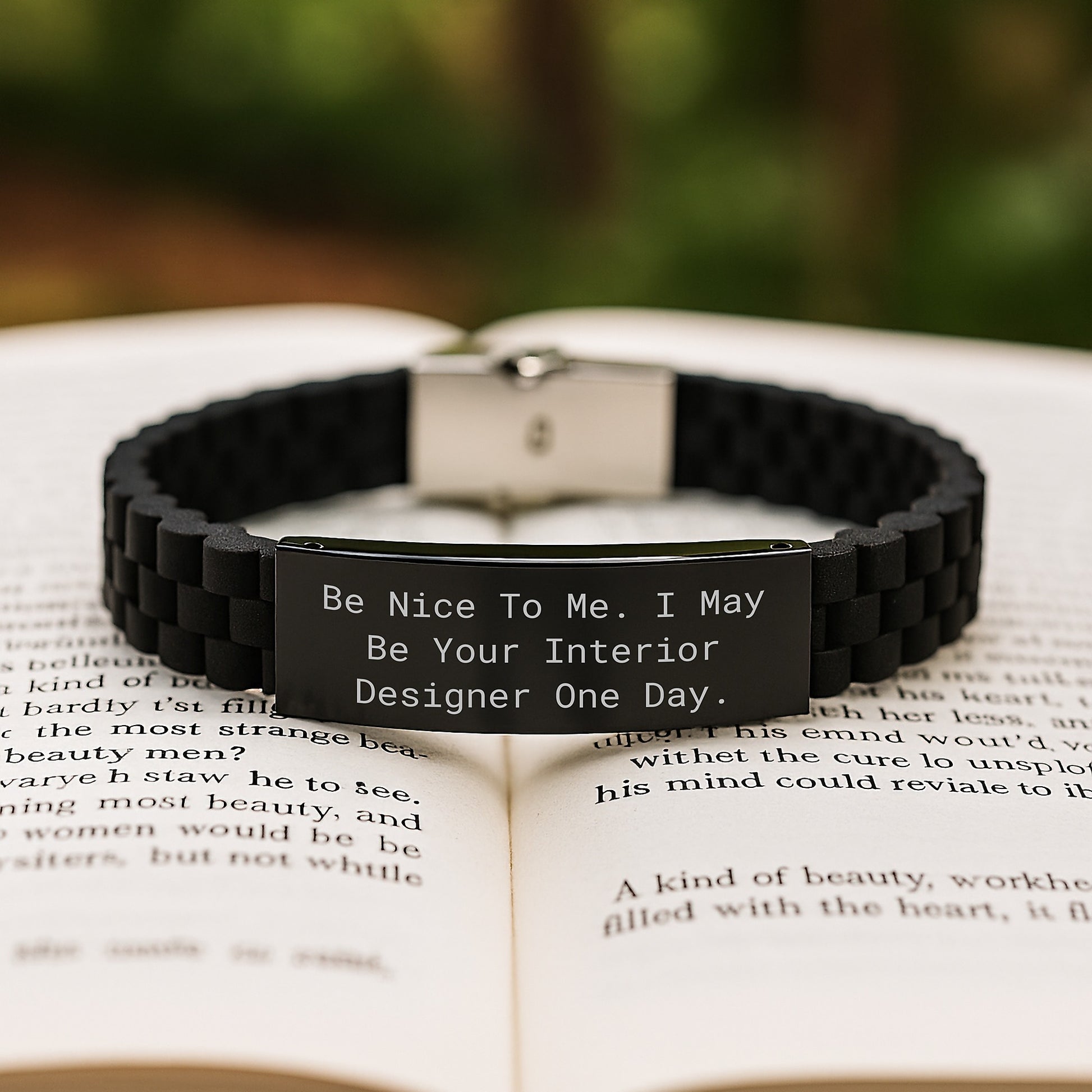 Funny Inspirational Gifts from Friends to Interior Designer Graduation Glide lock Clasp Bracelet Be Nice To Me I May Be Your Interior Designer One Day. - Image 2