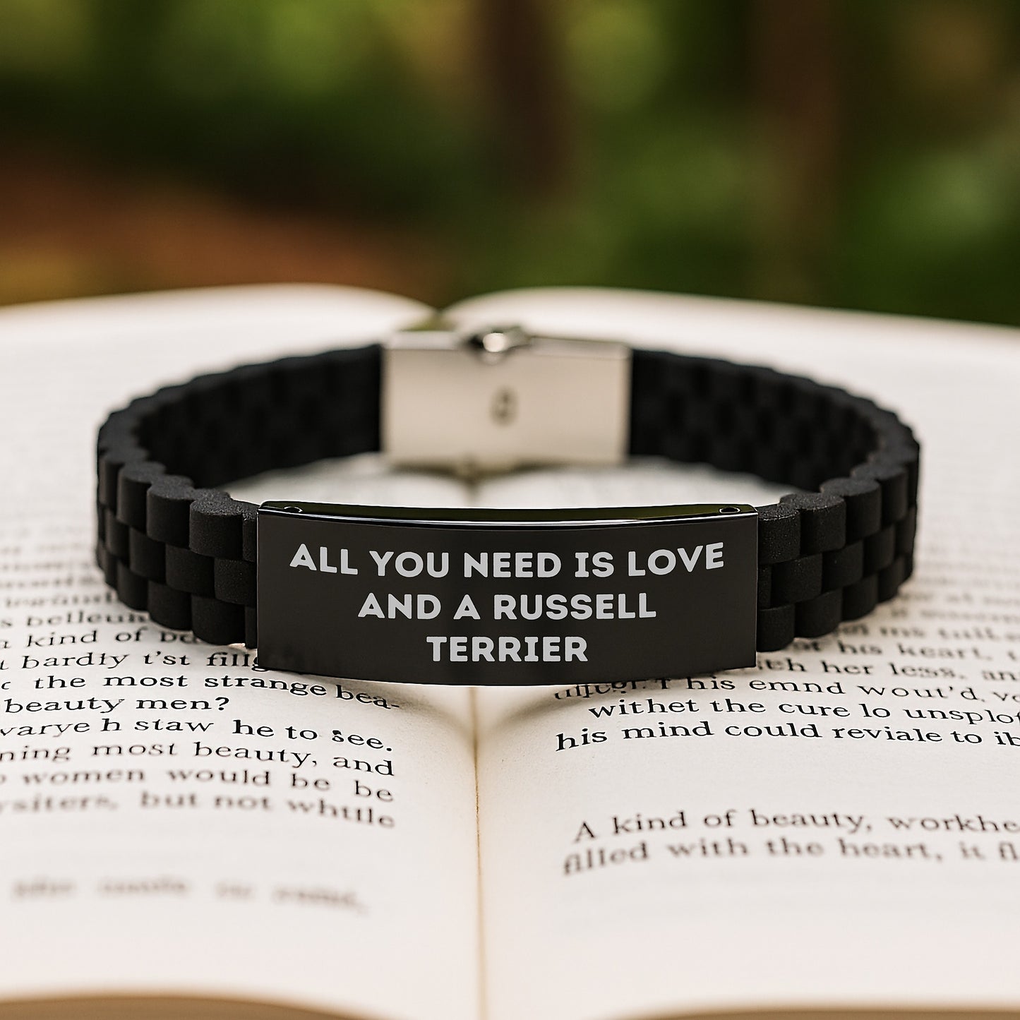 Russell Terrier Dog Gifts from Men - All You Need Is Love And A Russell Terrier, Funny Glide lock Clasp Bracelet for Russell Terrier Dog, Birthday Unique Gifts - Image 2
