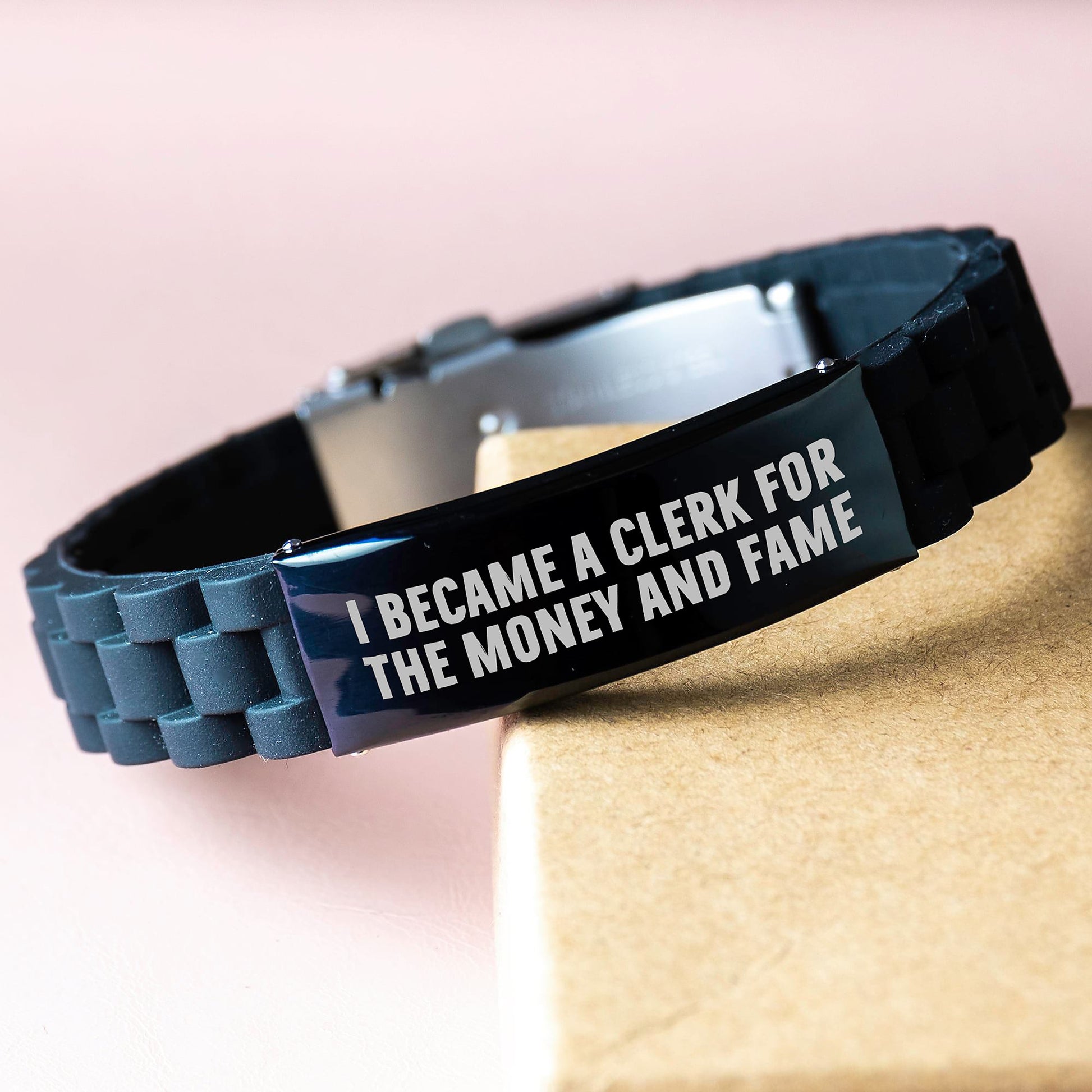 Clerk Gifts for Graduation - Funny Inspirational Quote Glide lock Clasp Bracelet from Friends for Clerk - Image 3
