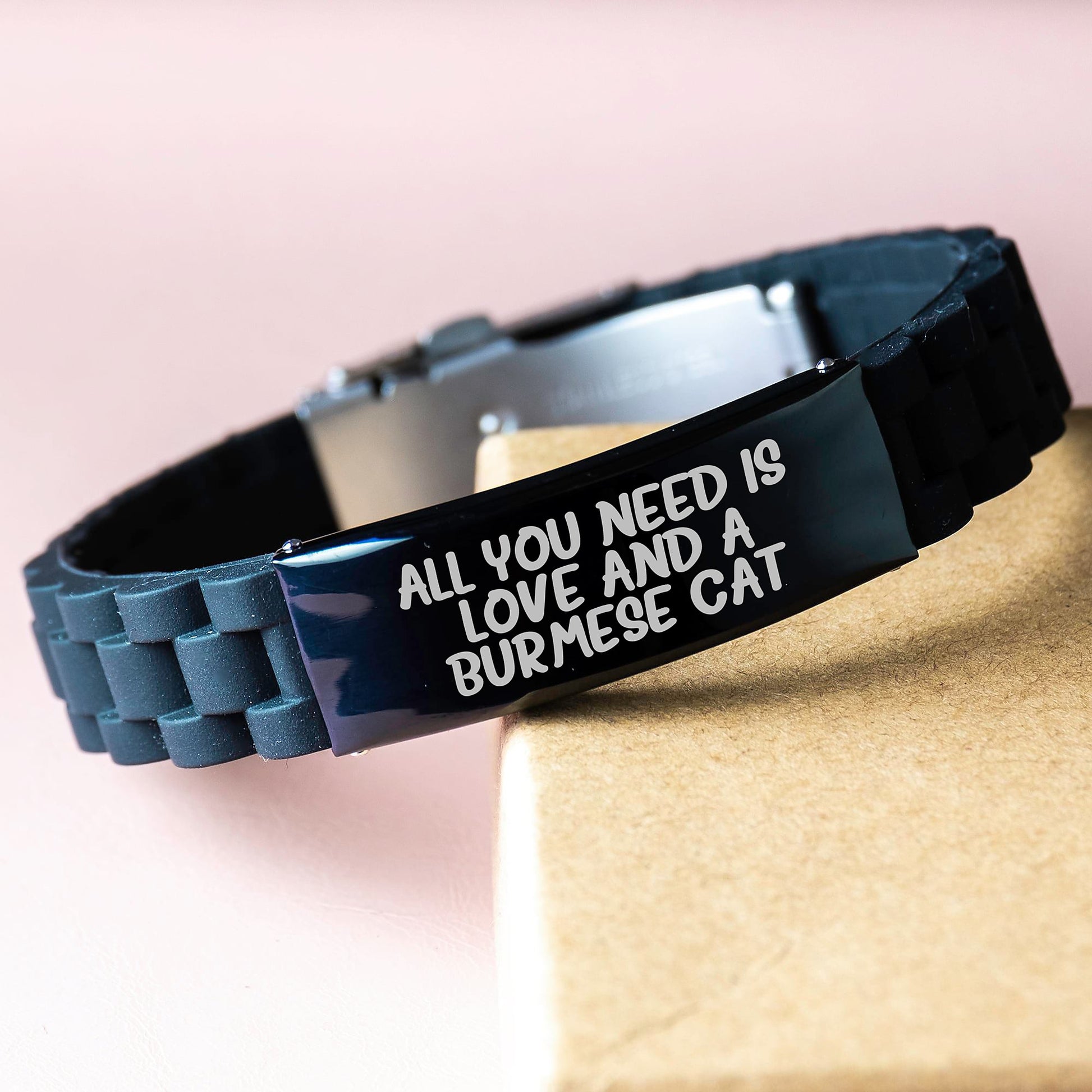 Funny Burmese Cat Gifts for Men or Women, All You Need Is Love And A Burmese Cat Glide lock Clasp Birthday Presents from Family Friends Coworkers - Image 3