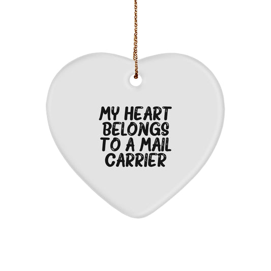 Funny Mail Carrier Heart Ornament for Christmas Unique Gifts from Friends to Mail Carrier - Image 1