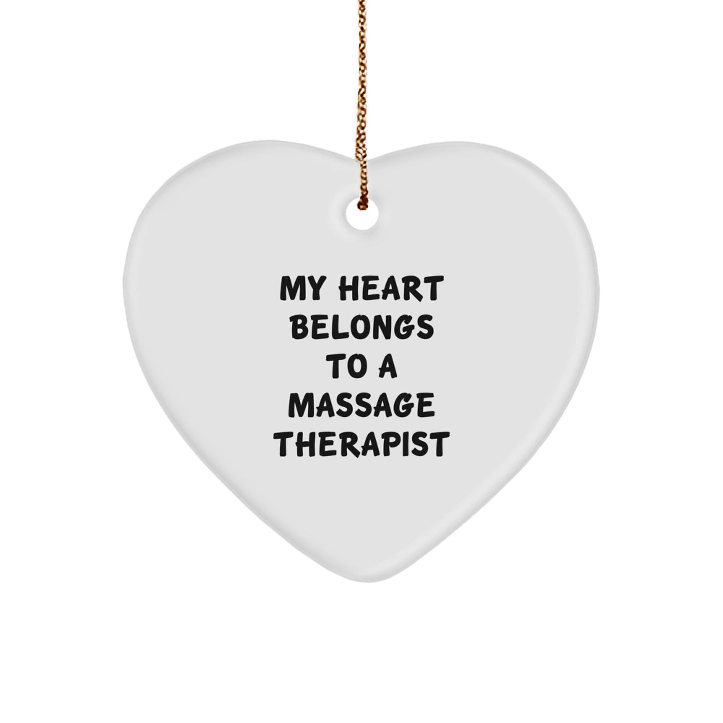 Funny Massage Therapist Gifts from My Heart Belongs To A Massage Therapist, Heart Ornament for Christmas, Gifts for Massage Therapist, Friends, Family, and Coworkers - Image 1