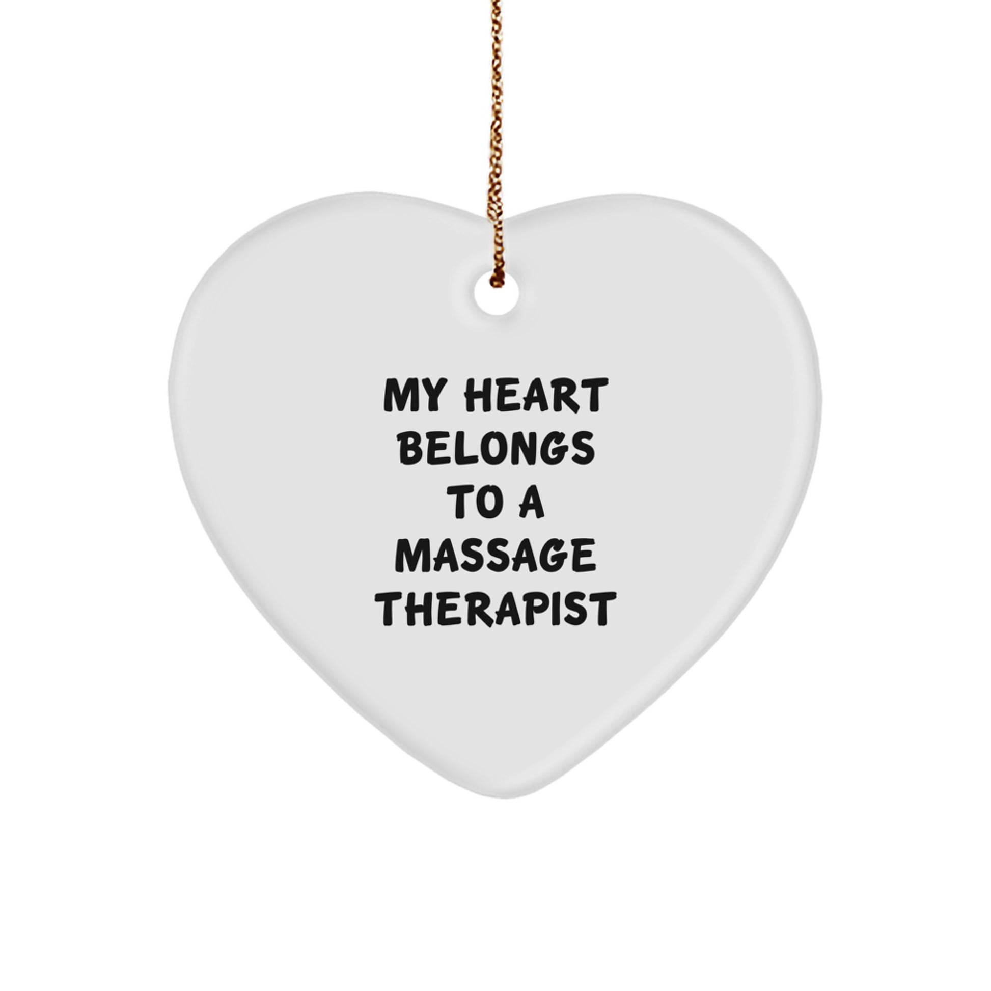 Funny Massage Therapist Gifts from My Heart Belongs To A Massage Therapist, Heart Ornament for Christmas, Gifts for Massage Therapist, Friends, Family, and Coworkers - Image 1