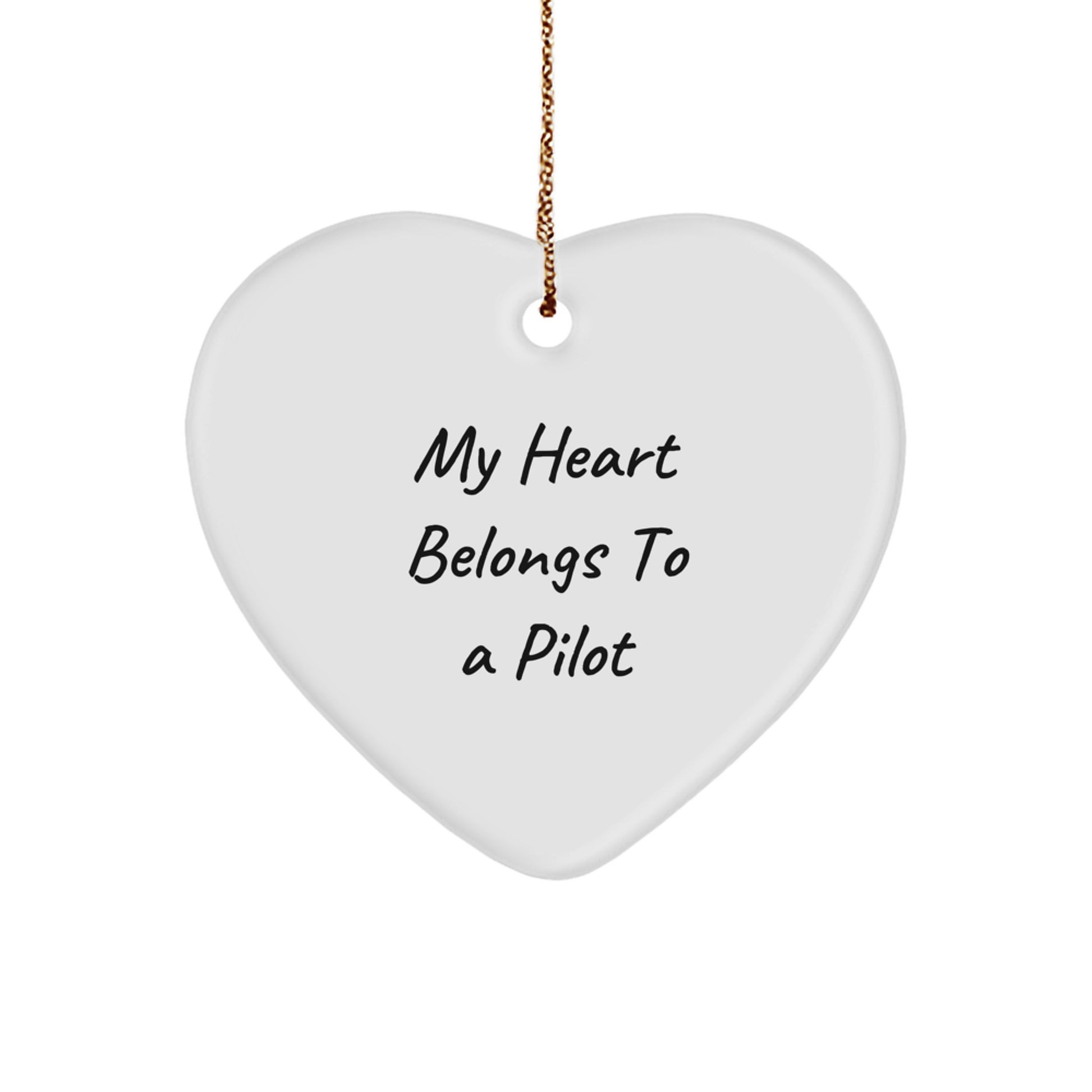 Pilot Gifts from - My Heart Belongs To A Pilot Heart Ornament for Christmas, Unique Present for Pilots, Friends, and Family - Image 1