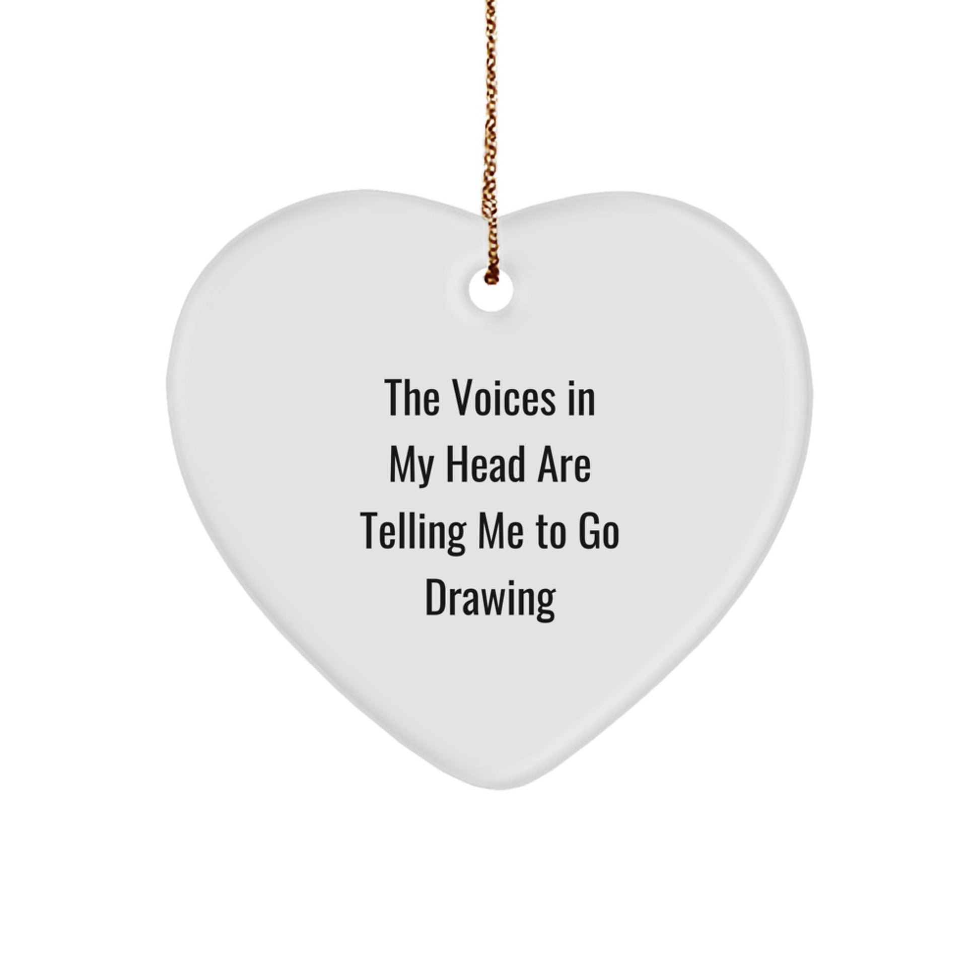 Funny Drawing Quote Heart Ornament, Gifts from Friends for Drawing Enthusiasts, Perfect for Christmas Unique Gifts - Image 1