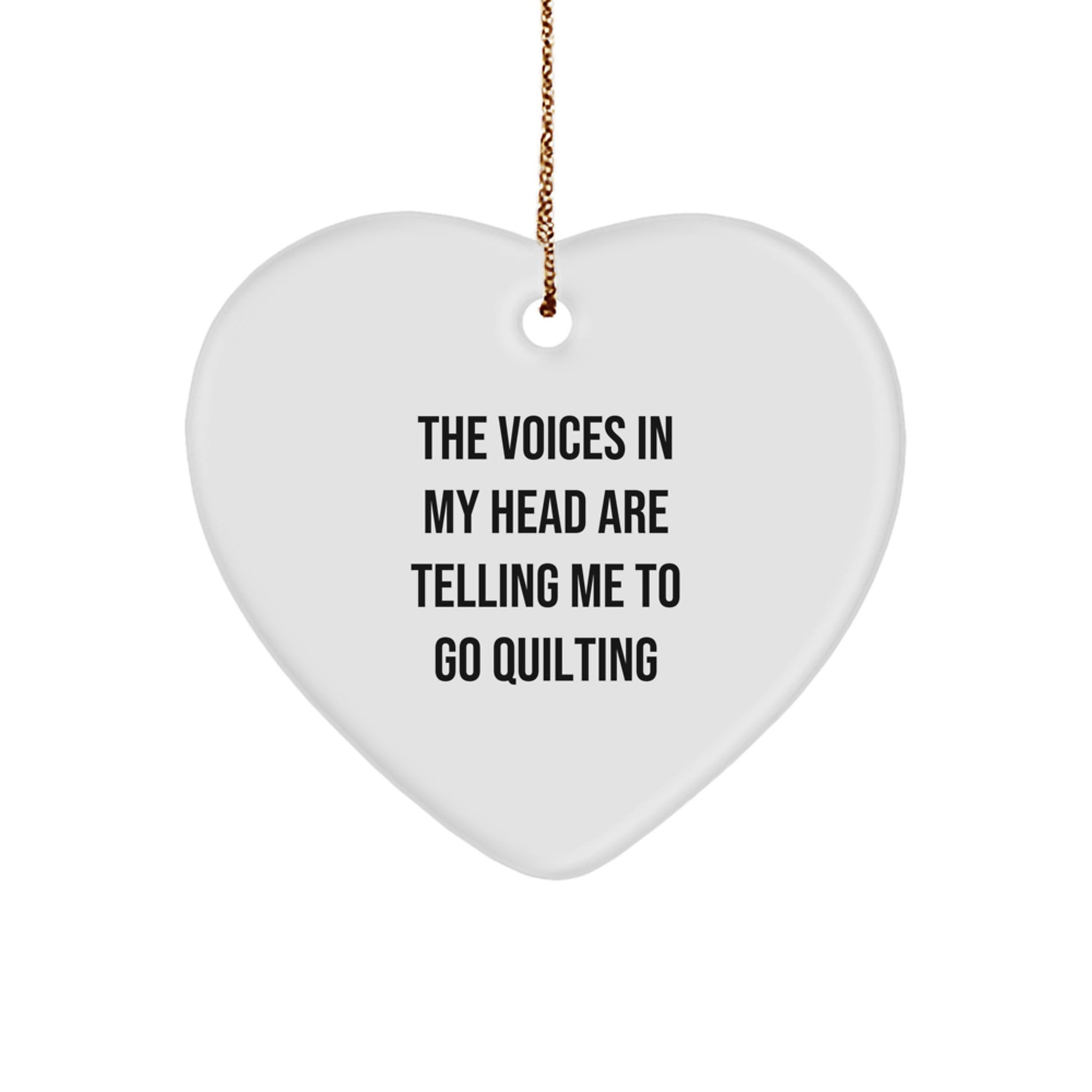 Quilting Heart Ornament Gifts from Friends for Quilting Enthusiasts, Funny Quote, Christmas Unique Gifts - Image 1