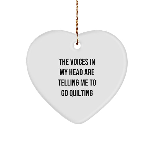 Quilting Heart Ornament Gifts from Friends for Quilting Enthusiasts, Funny Quote, Christmas Unique Gifts - Image 1