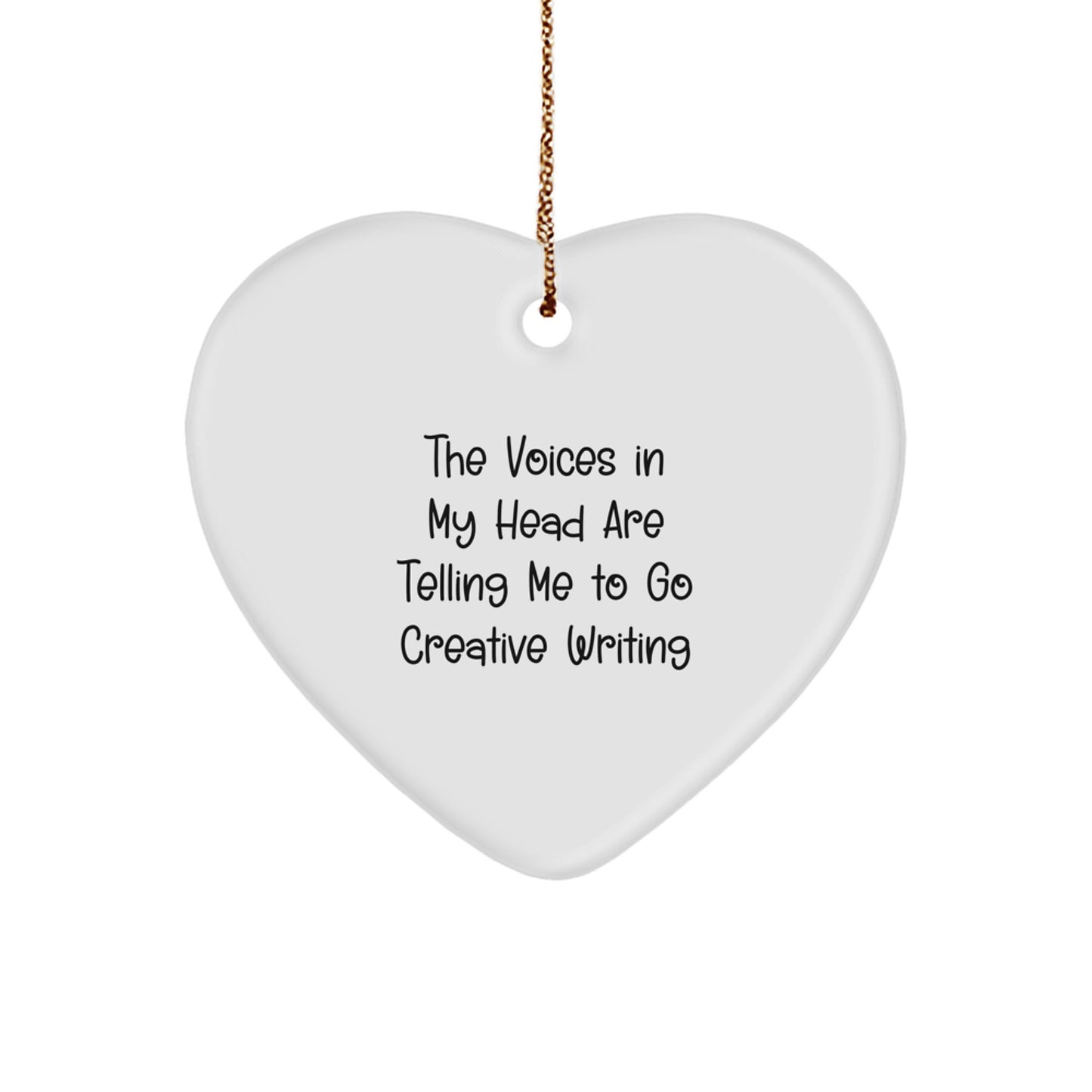 Funny Creative Writing Heart Ornament Gifts from Friends, Coworkers, or Family for Creative Writing, Christmas - Image 1