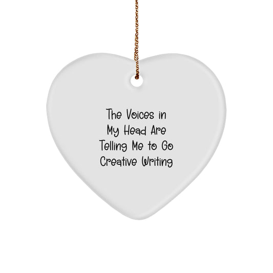 Funny Creative Writing Heart Ornament Gifts from Friends, Coworkers, or Family for Creative Writing, Christmas - Image 1