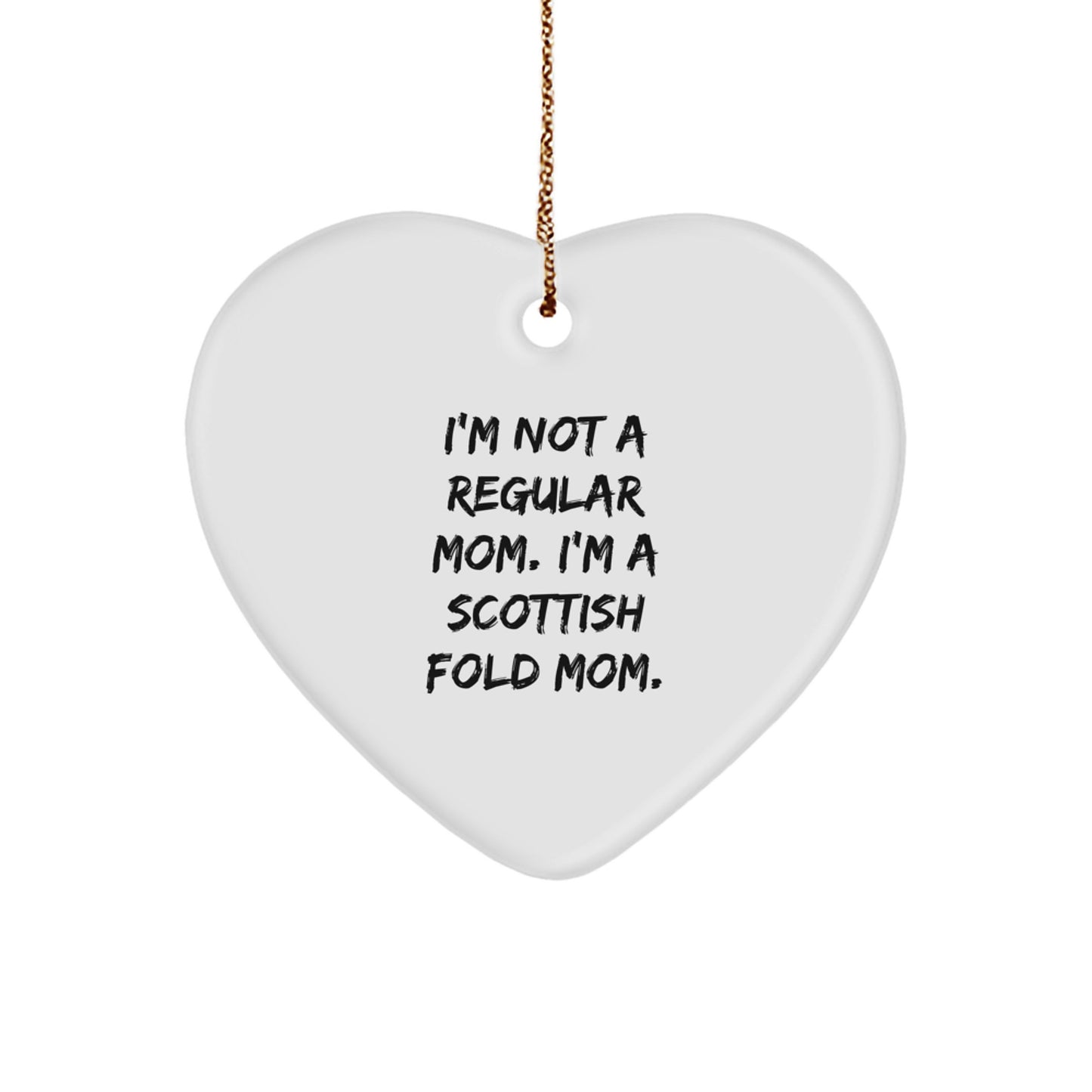 Scottish Fold Cat Mom's Funny Heart Ornament Gifts from Friends, Family, to Scottish Fold Cat Lovers, Christmas Unique Treasures - Image 1