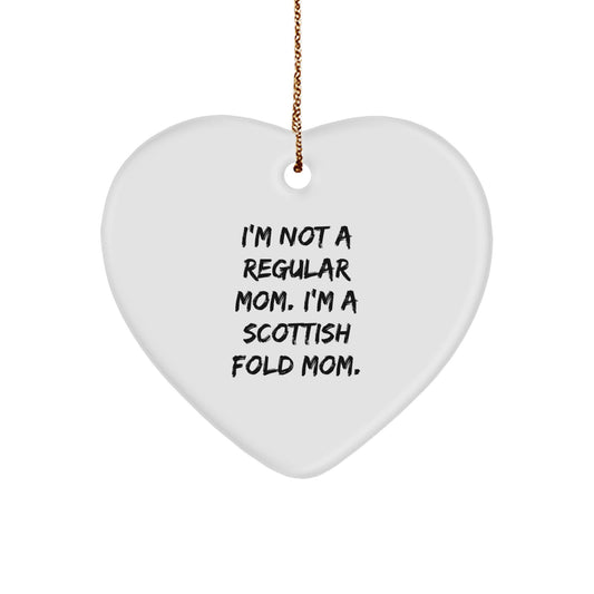 Scottish Fold Cat Mom's Funny Heart Ornament Gifts from Friends, Family, to Scottish Fold Cat Lovers, Christmas Unique Treasures - Image 1