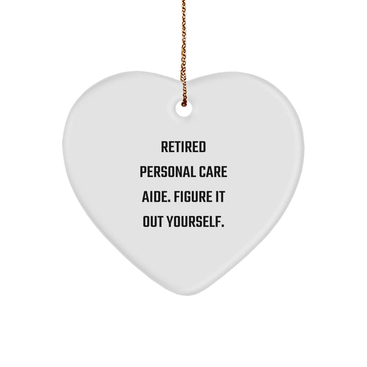 Personal Care Aide Quote Inspirational Heart Ornament Gifts from Family for Christmas - Image 1