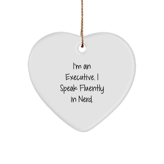 Executive Gifts: Funny Quote Heart Ornament, Gifts from Men to Executives, Gifts for Executive Friends, Durable MDF Heart Shaped Decoration for Christmas - Image 1