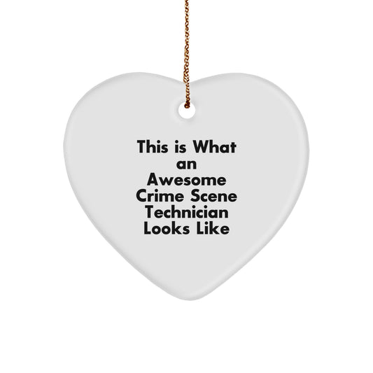 Crime Scene Technician Gifts, Funny Heart Ornament, Gifts from Friends for Crime Scene Tech, Christmas Unique Gifts - Image 1