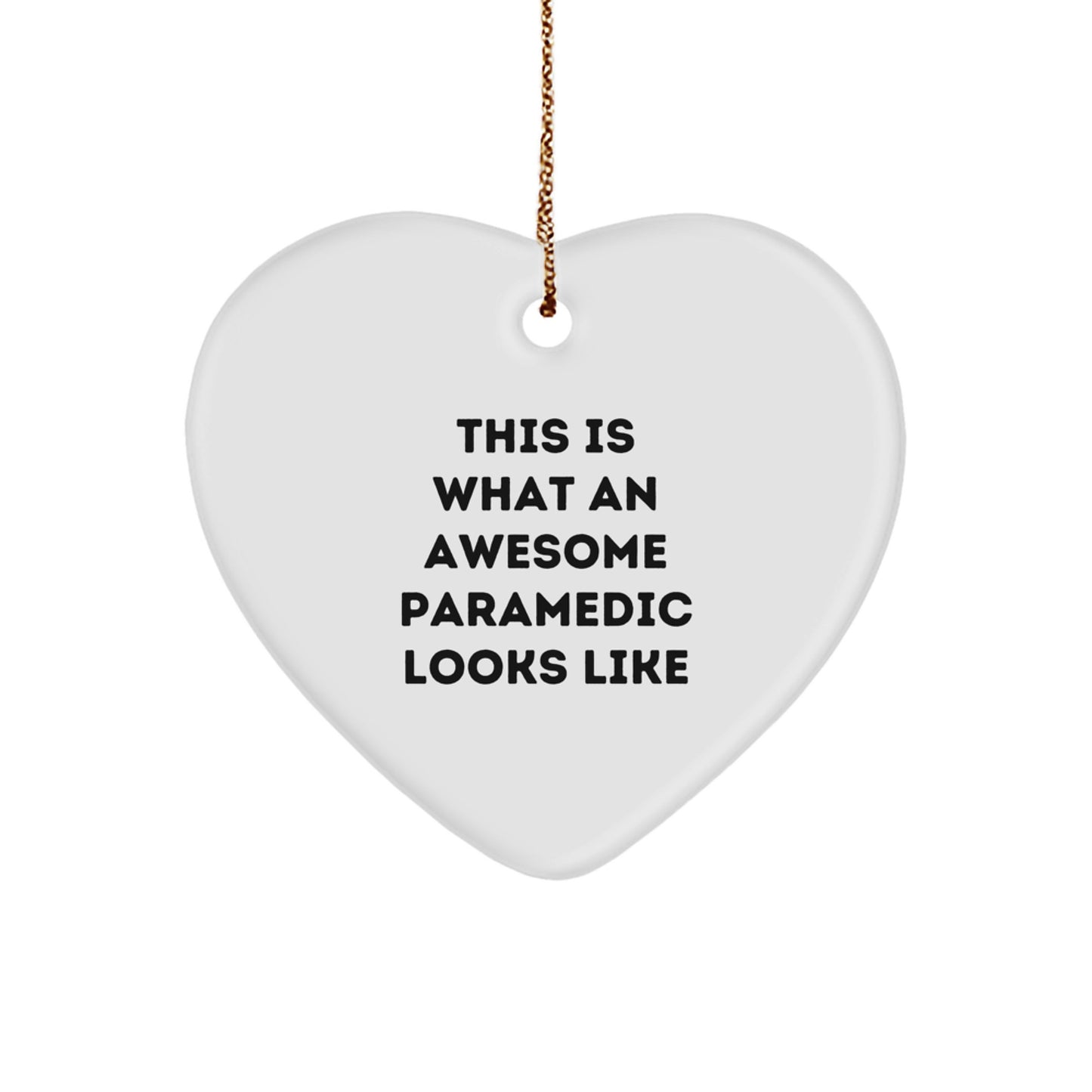 Funny Rescue Worker Gifts from Family - This Is What An Awesome Rescue Worker Looks Like Heart Ornament for Christmas - Image 1