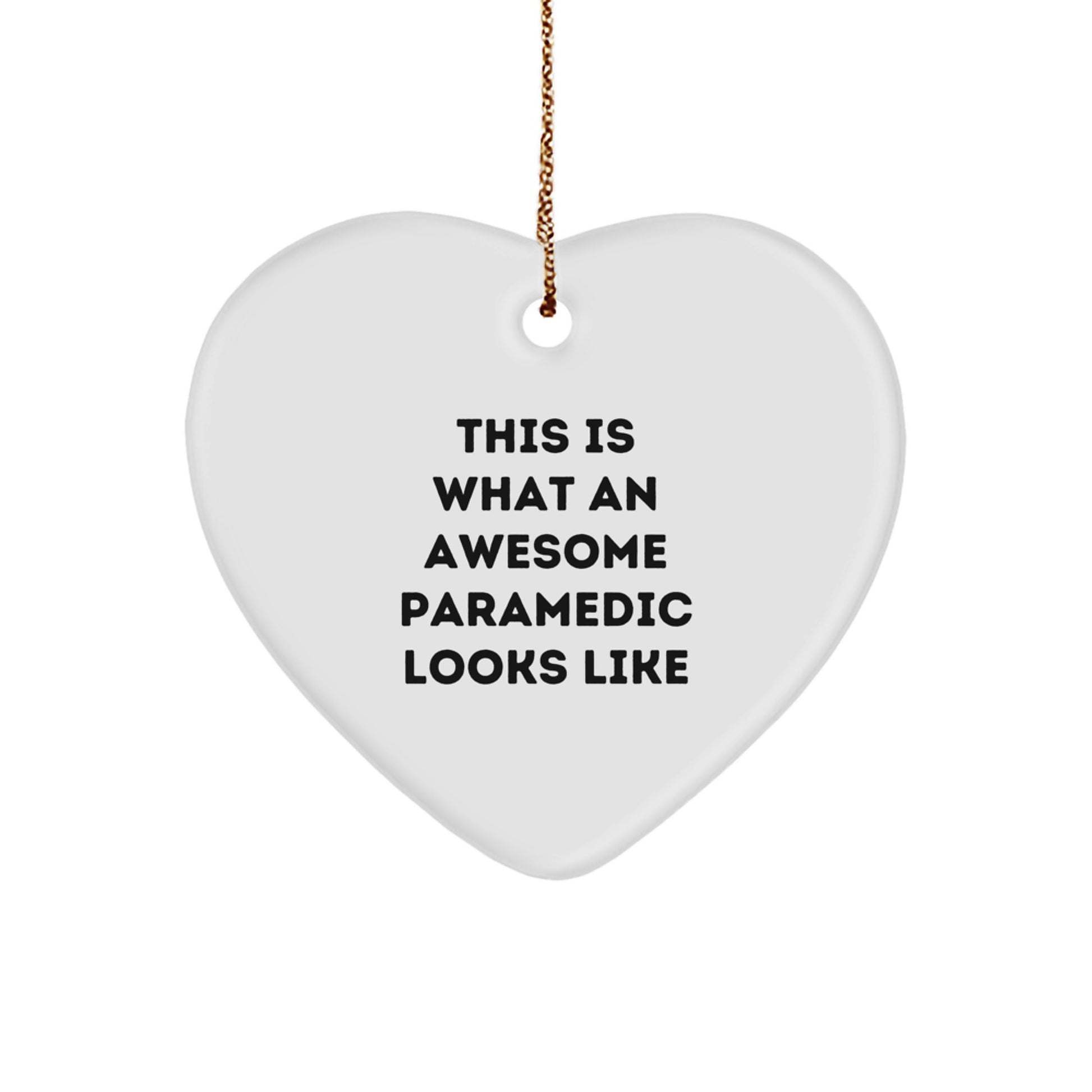 Funny Rescue Worker Gifts from Family - This Is What An Awesome Rescue Worker Looks Like Heart Ornament for Christmas - Image 1